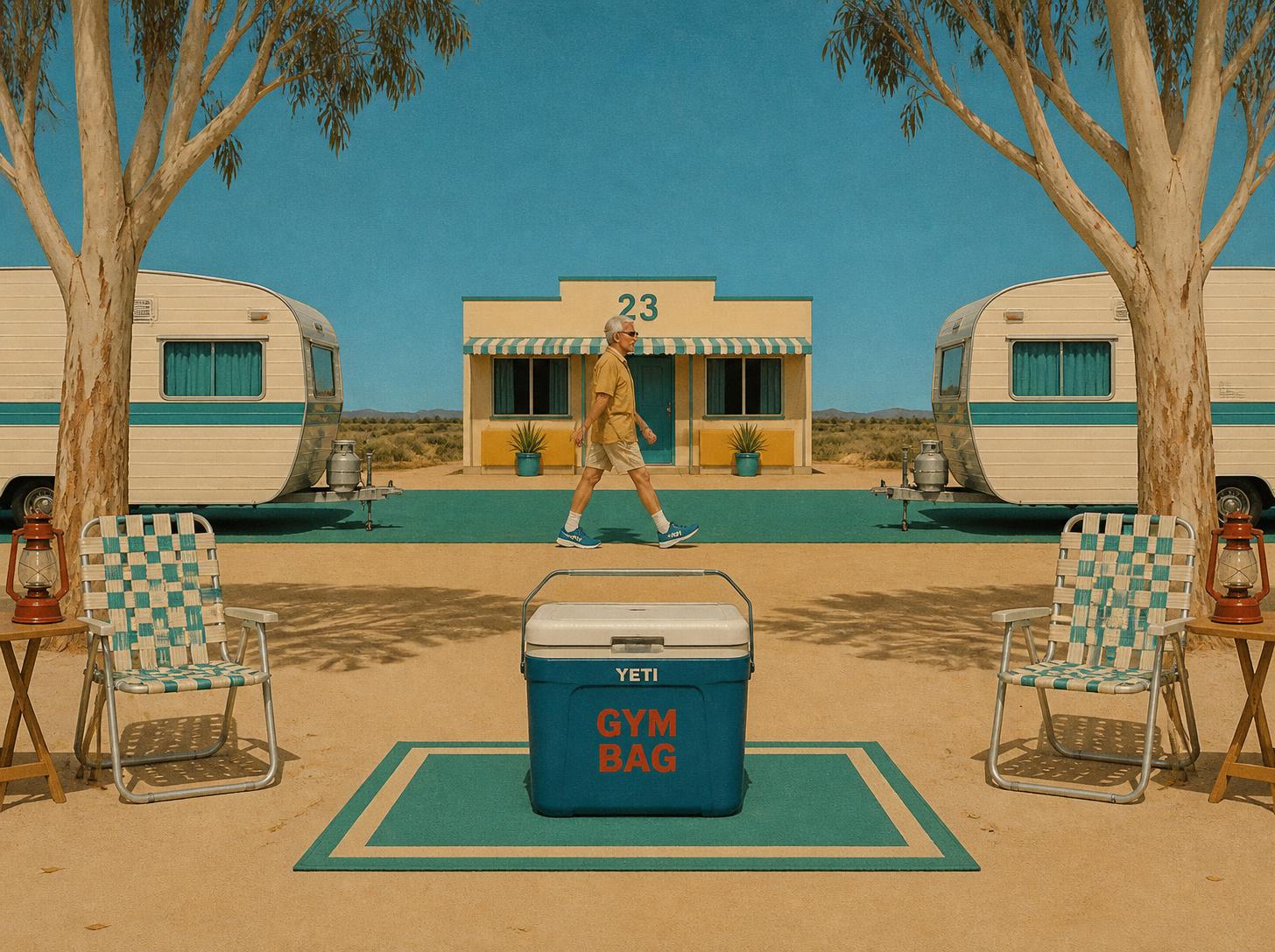 Aussie “fitness” includes a camping cooler