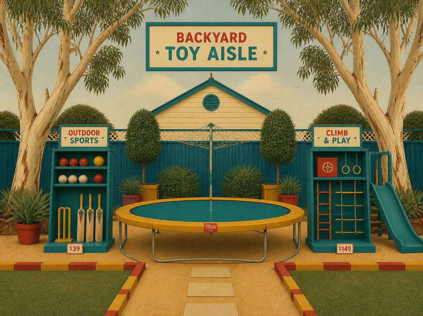 In Australia, “toys” means the backyard